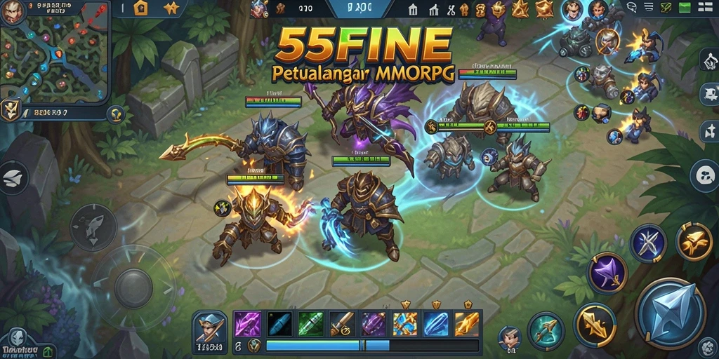 Gameplay seru dari 55FIVE dalam petualangan MMORPG.
