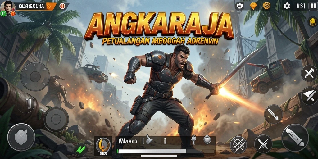 Tampilan gameplay ANGKARAJA dengan aksi penuh ketegangan.