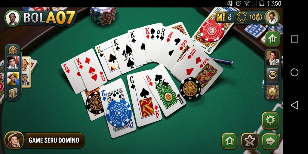 Gameplay seru Domino BOLA07 dengan fitur interaktif.