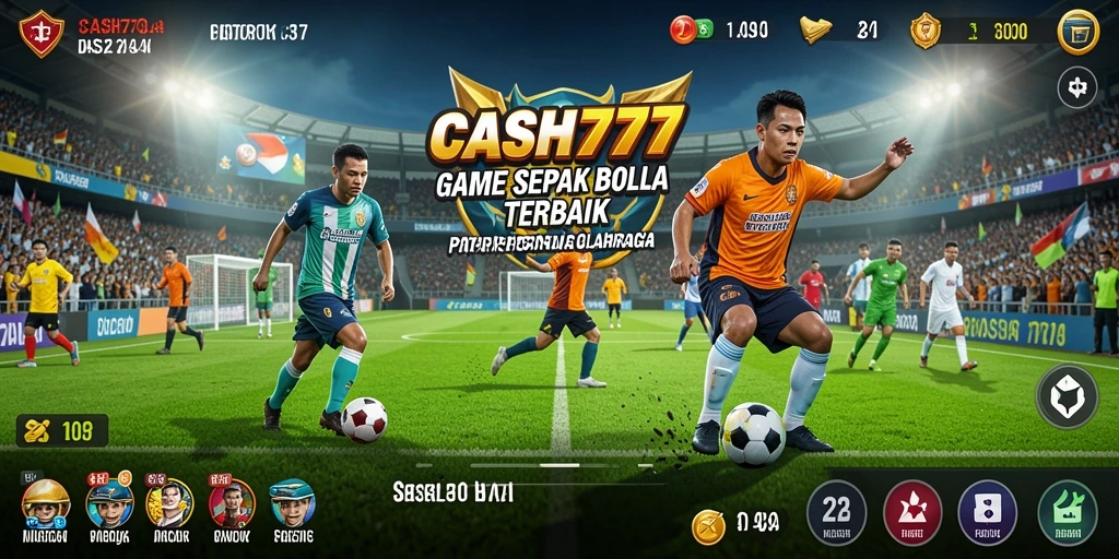 Tampilan gameplay menarik dari CASH777 di lapangan sepak bola.