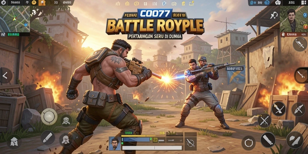 Tampilan gameplay COO77 yang mendebarkan di dunia Battle Royale.