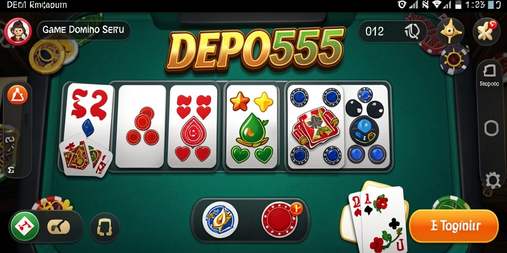 Tampilan menarik selama gameplay Domino di DEPO555.