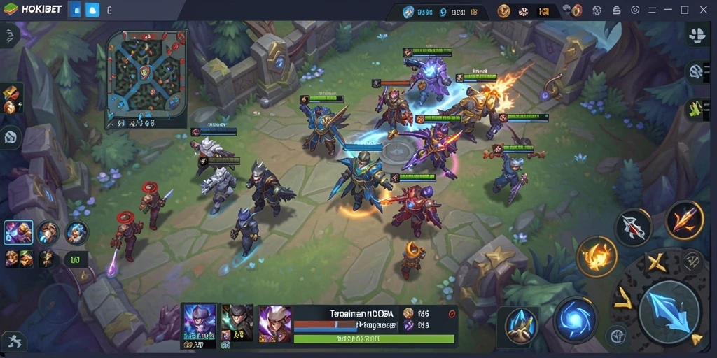 Tangkapan layar utama HOKIBET menampilkan aksi seru gameplay MOBA.