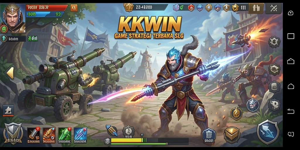 Tampilan gameplay menarik dari KKWIN yang menonjolkan strategi SLG.