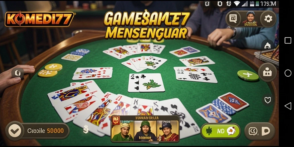 Tampilan menarik dari gameplay Gaple di KOMEDI77.