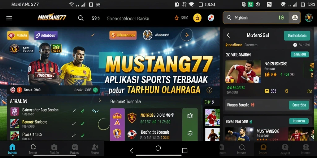 Tampilan antarmuka pengguna MUSTANG77 saat melakukan taruhan olahraga.