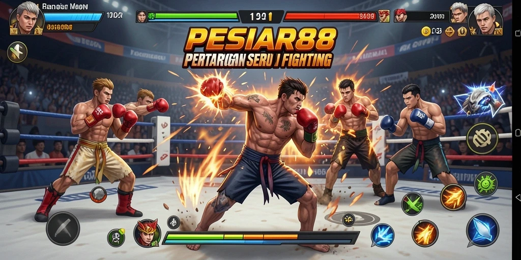 Gameplay PESIAR88 yang menegangkan dengan aksi pertarungan seru.