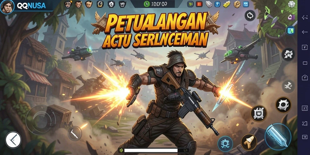 Tampilan gameplay QQNUSA yang mendebarkan dan penuh aksi.