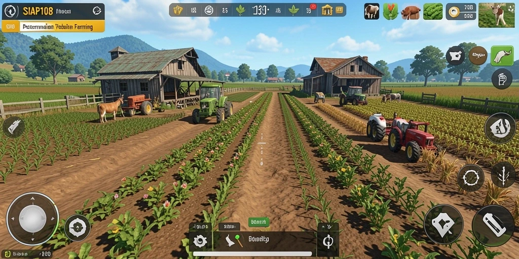 Gameplay seru dalam dunia pertanian dan peternakan.