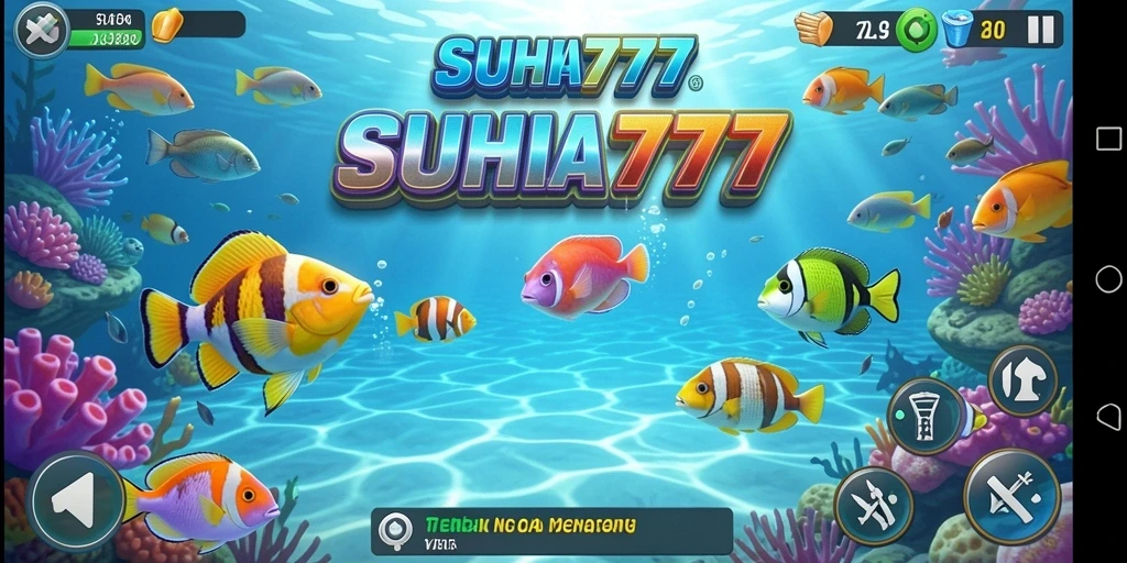 Tampilan seru dari gameplay SUHU777 yang menembak ikan.