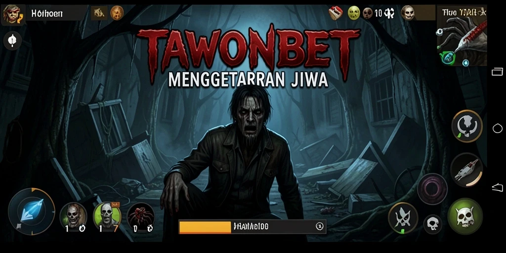 Screenshot gameplay TAWONBET menampilkan suasana menyeramkan dan penuh ketegangan.